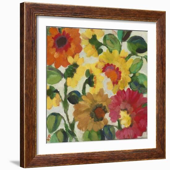 Yellow Zinnias-Kim Parker-Framed Giclee Print