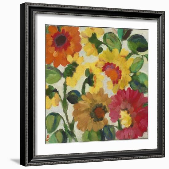 Yellow Zinnias-Kim Parker-Framed Giclee Print