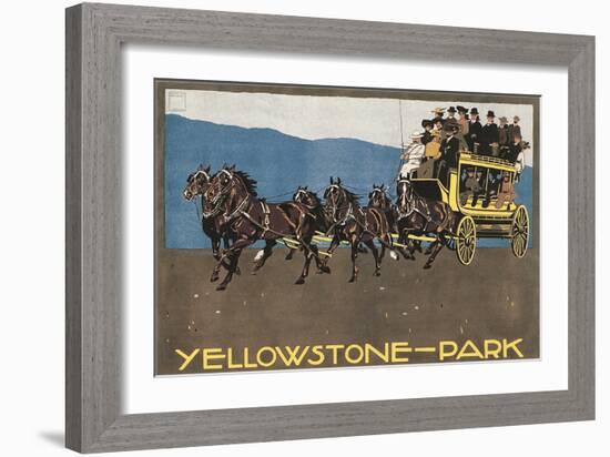 Yellowstone Horse-Drawn Charabanc-null-Framed Art Print