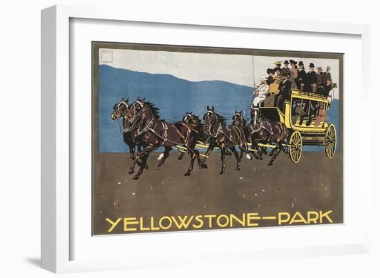 Yellowstone Horse-Drawn Charabanc-null-Framed Art Print