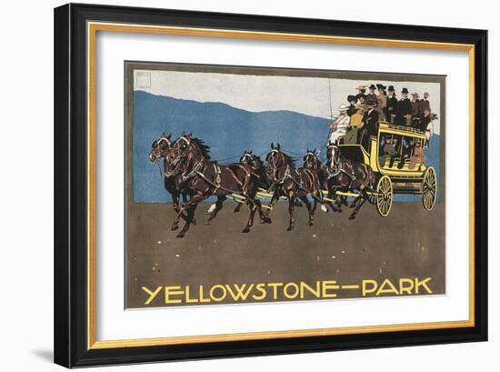 Yellowstone Horse-Drawn Charabanc-null-Framed Art Print