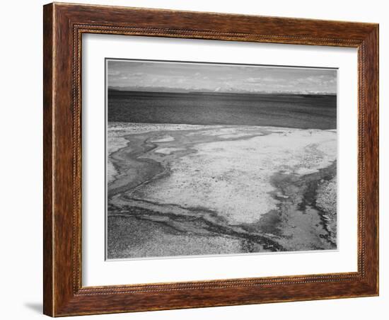 Yellowstone Lake-Hot Springs Overflow Yellowstone National Park Wyoming. 1933-1942-Ansel Adams-Framed Art Print