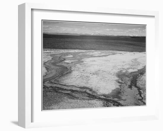 Yellowstone Lake-Hot Springs Overflow Yellowstone National Park Wyoming. 1933-1942-Ansel Adams-Framed Art Print