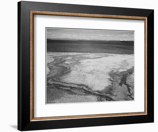 Yellowstone Lake-Hot Springs Overflow Yellowstone National Park Wyoming. 1933-1942-Ansel Adams-Framed Art Print