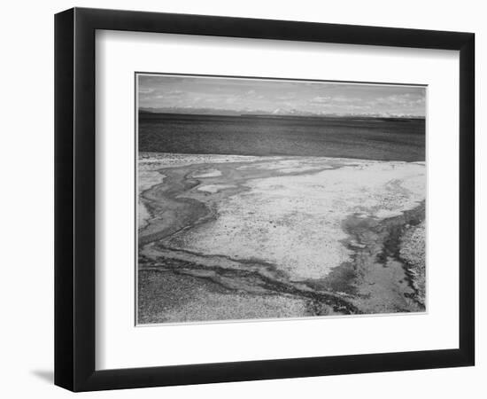 Yellowstone Lake-Hot Springs Overflow Yellowstone National Park Wyoming. 1933-1942-Ansel Adams-Framed Art Print