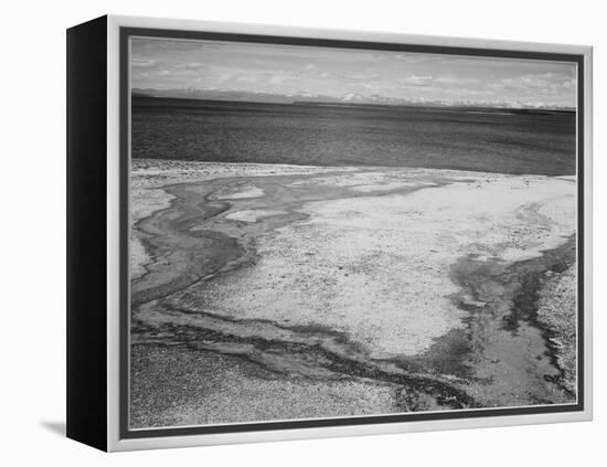 Yellowstone Lake-Hot Springs Overflow Yellowstone National Park Wyoming. 1933-1942-Ansel Adams-Framed Stretched Canvas