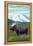 Yellowstone, Montana - Moose and Mountain-Lantern Press-Framed Stretched Canvas