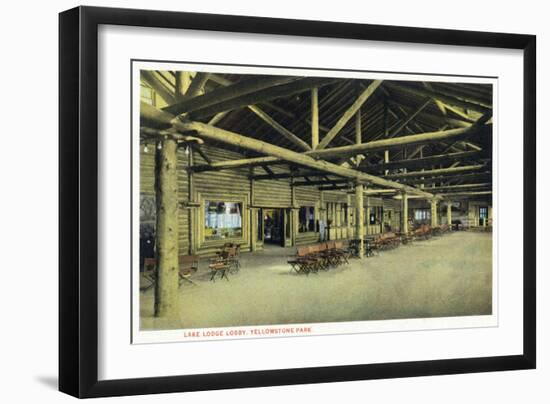 Yellowstone Nat'l Park, Wyoming - Lake Lodge Lobby Interior-Lantern Press-Framed Art Print