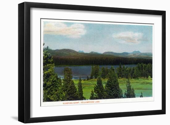 Yellowstone Nat'l Park, Wyoming - Sleeping Giant Scene-Lantern Press-Framed Art Print