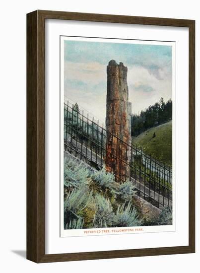 Yellowstone Nat'l Park, Wyoming - View of a Petrified Tree-Lantern Press-Framed Art Print