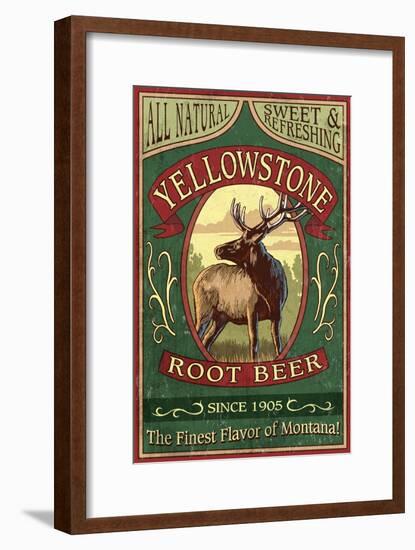 Yellowstone National Park - Elk Root Beer-Lantern Press-Framed Art Print