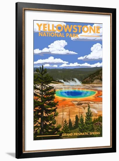 Yellowstone National Park - Grand Prismatic Spring-Lantern Press-Framed Art Print