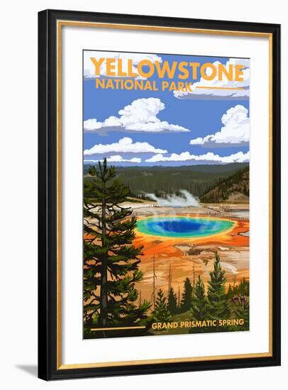 Yellowstone National Park - Grand Prismatic Spring-Lantern Press-Framed Art Print