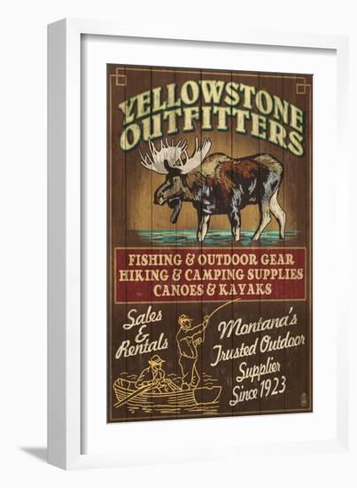 Yellowstone National Park - Moose Outfitters-Lantern Press-Framed Art Print