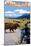 Yellowstone National Park - Motorcycle and Bison-Lantern Press-Mounted Art Print