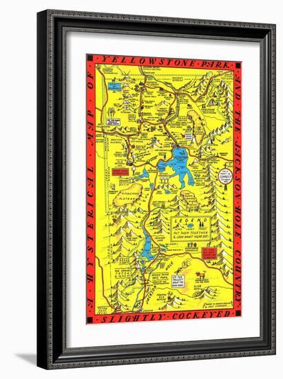 Yellowstone Park Map-null-Framed Art Print