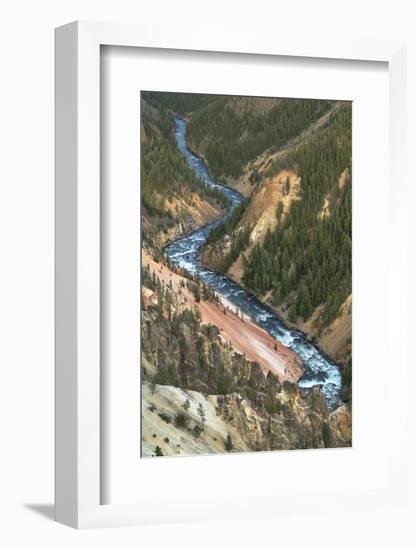 Yellowstone River cutting through rhyolite cliffs, Grand Canyon of the Yellowstone, Yellowstone NP-Alan Majchrowicz-Framed Photographic Print