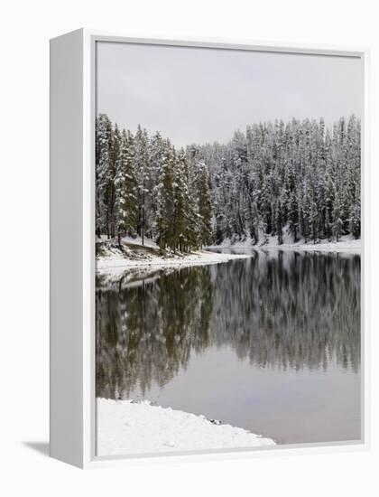 Yellowstone River in Winter, Yellowstone National Park, UNESCO World Heritage Site, Wyoming, USA-Pitamitz Sergio-Framed Premier Image Canvas