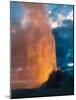 Yelowstone, Wy: White Dome Geyser Erupting with the Sun Setting Behind It-Brad Beck-Mounted Photographic Print