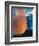 Yelowstone, Wy: White Dome Geyser Erupting with the Sun Setting Behind It-Brad Beck-Framed Photographic Print