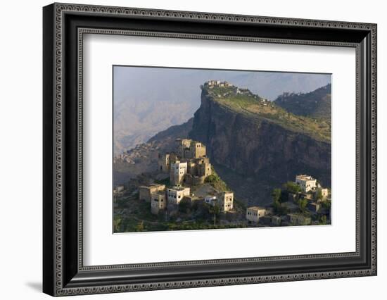 Yemen, Al Mahwit Province, Al Karn, Mountain Village, Elevated View-Peter Adams-Framed Photographic Print