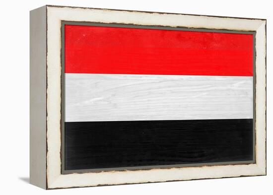 Yemen Flag Design with Wood Patterning - Flags of the World Series-Philippe Hugonnard-Framed Stretched Canvas