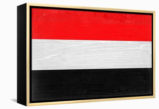 Yemen Flag Design with Wood Patterning - Flags of the World Series-Philippe Hugonnard-Framed Stretched Canvas