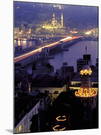 Yeni Mosque and the Galata Bridge, Istanbul, Turkey-Ali Kabas-Mounted Photographic Print