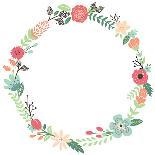 Vintage Flowers Wreath-yenz-Framed Premium Giclee Print