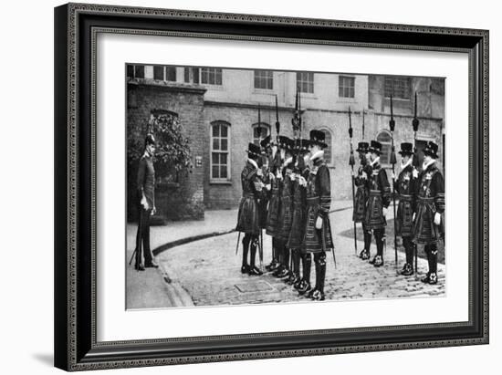 Yeomen Warders on Parade at the Tower of London, 1926-1927-null-Framed Giclee Print