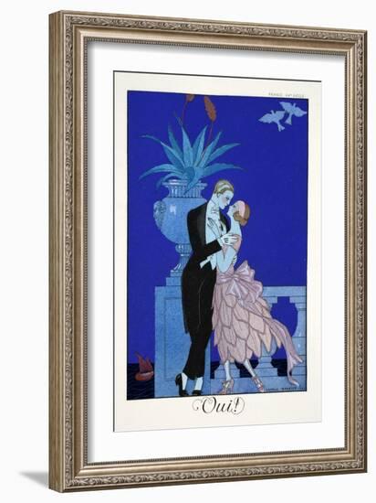 Yes!, from 'Falbalas and Fanfreluches, Almanach des Modes Présentes, Passées et Futures', 1922-Georges Barbier-Framed Giclee Print