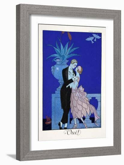 Yes!, from 'Falbalas and Fanfreluches, Almanach des Modes Présentes, Passées et Futures', 1922-Georges Barbier-Framed Giclee Print