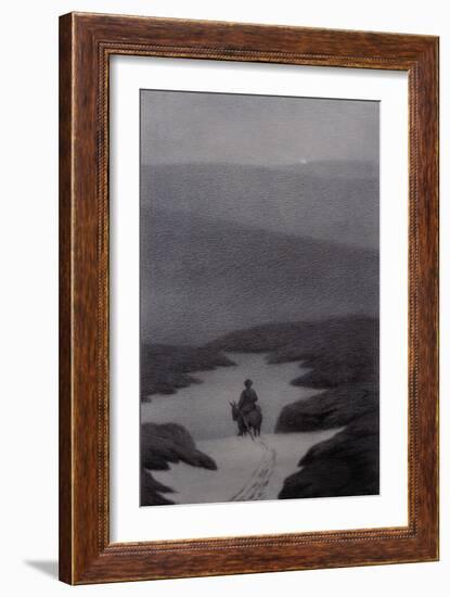 Yes, I see something far far away said the boy, its shimmering-Hans Dahl-Framed Giclee Print