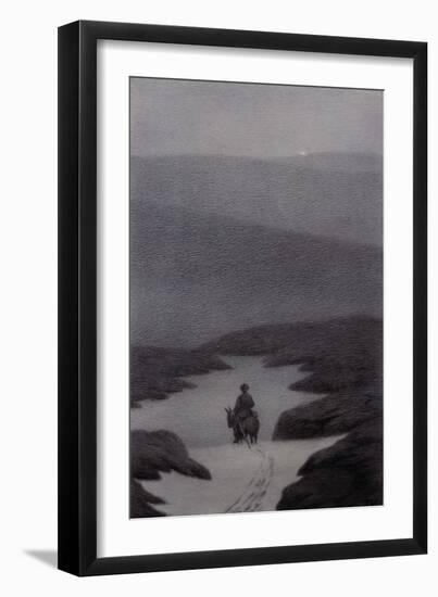 Yes, I see something far far away said the boy, its shimmering-Hans Dahl-Framed Giclee Print