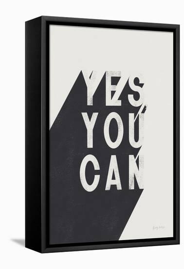 Yes You Can BW-Becky Thorns-Framed Stretched Canvas