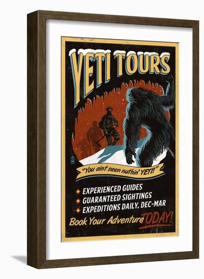 Yeti Tours - Vintage Sign-Lantern Press-Framed Art Print