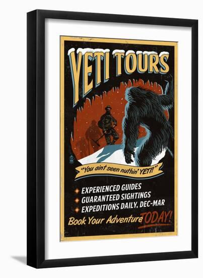 Yeti Tours - Vintage Sign-Lantern Press-Framed Art Print