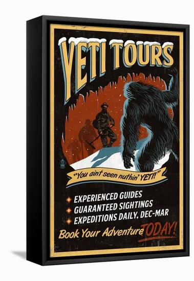 Yeti Tours - Vintage Sign-Lantern Press-Framed Stretched Canvas