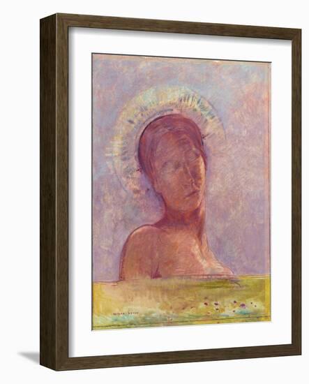 Yeux Fermes - Closed Eyes - Peinture De Odilon Redon (1840-1916), 1889 - Oil on Canvas - Van Gogh M-Odilon Redon-Framed Giclee Print