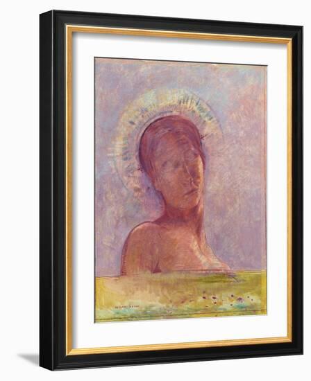 Yeux Fermes - Closed Eyes - Peinture De Odilon Redon (1840-1916), 1889 - Oil on Canvas - Van Gogh M-Odilon Redon-Framed Giclee Print