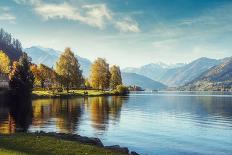Impressively Beautiful Fairy-Tale Mountain Lake in Austrian Alps. Breathtaking Scene. Panoramic Vie-Yevhenii Chulovskyi-Mounted Photographic Print