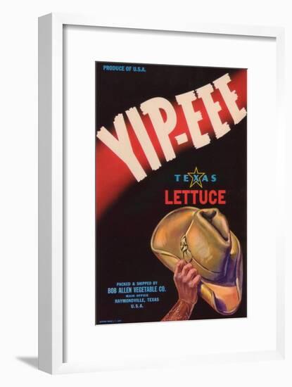 Yip-eee Vegetable Label - Raymondville, TX-Lantern Press-Framed Art Print