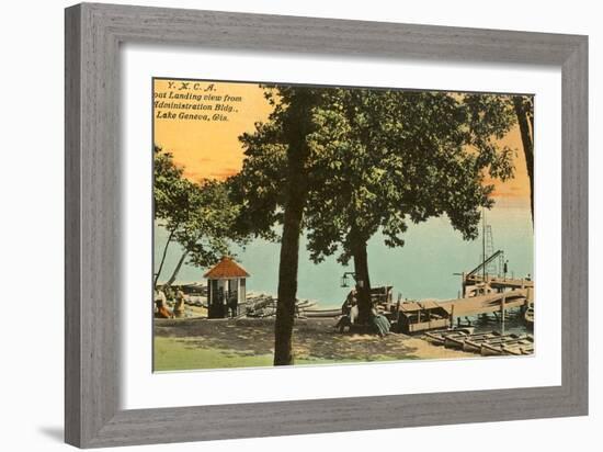 YMCA Boat Landing, Lake Geneva, Wisconsin-null-Framed Art Print