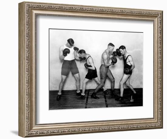 YMCA Boxing Class, Circa 1930-Chapin Bowen-Framed Giclee Print