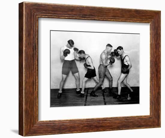 YMCA Boxing Class, Circa 1930-Chapin Bowen-Framed Giclee Print