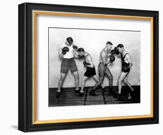 YMCA Boxing Class, Circa 1930-Chapin Bowen-Framed Giclee Print