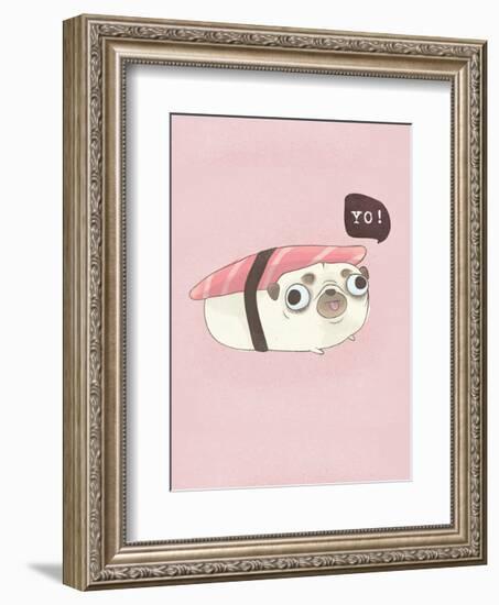 Yo! - Hannah Stephey Cartoon Dog Print-Hannah Stephey-Framed Art Print