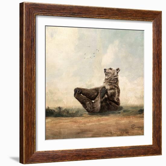 Yo, The Yoga Bear-Paula Belle Flores-Framed Art Print