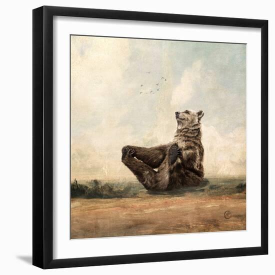 Yo, The Yoga Bear-Paula Belle Flores-Framed Art Print