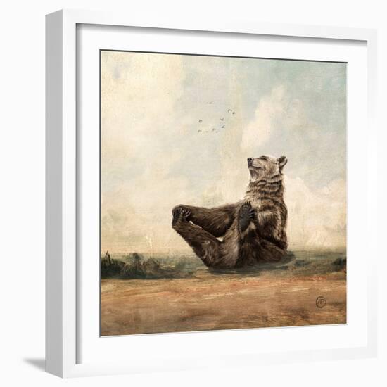 Yo, The Yoga Bear-Paula Belle Flores-Framed Art Print